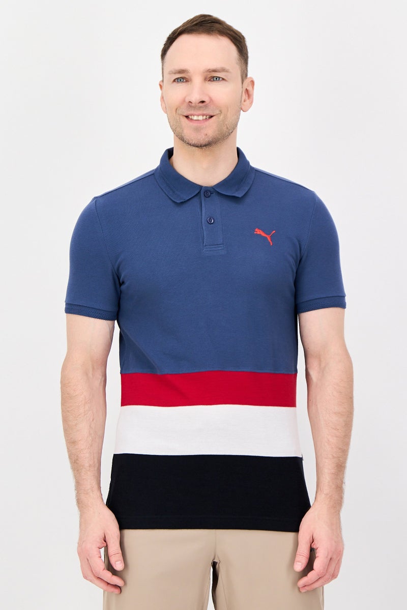 PUMA Men Slim Fit Short Sleeve Embroidered Logo Outdoor Polo Shirt, Multicolor - Image 1